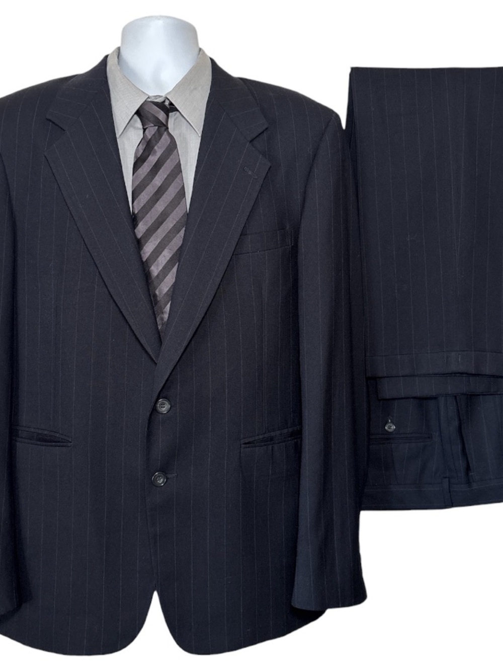 Evan Picone Black Pinstripe Men's Suit Jacket
